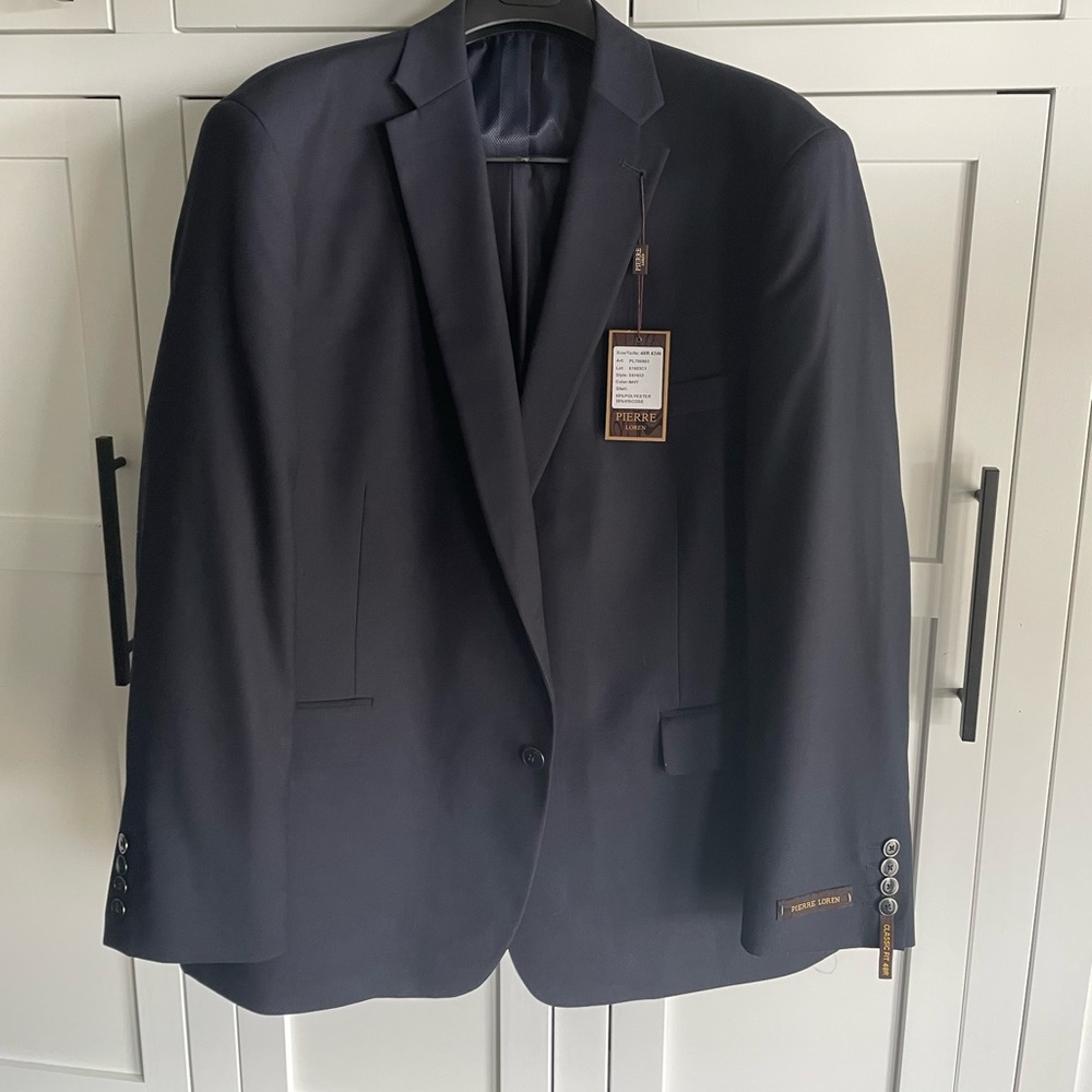 Navy blue Pierre Loren mens 2 piece suit.